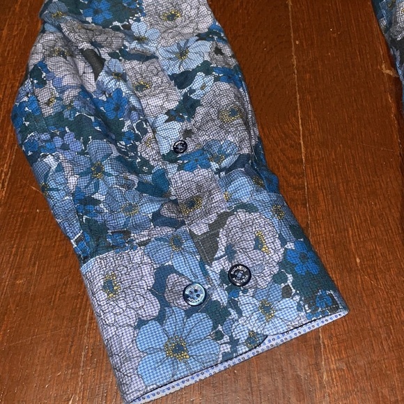 Men’s Bugatchi Button Down Cotton Long Sleeve Collared Dress Shirt Large - Picture 8 of 16